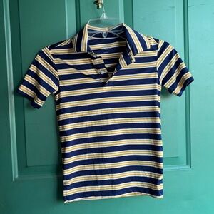 The Class Club boys 8 Navy and Mustard Striped Polo